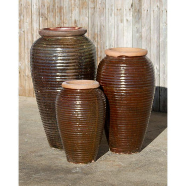 Tuscany FNT40715 Ceramic Triple Vase Complete Fountain Kit Vase Fountain Blue Thumb